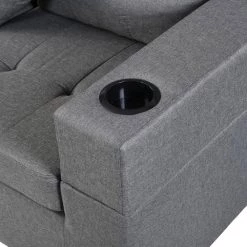Modern 30.5 in. 4-Seater L Shaped Left or Right Facing Chaise Lounge Fabric Sectional Sofa Set in Gray With Cup Holder by sumyeg 11 Modern 30.5 in. 4-Seater L Shaped Left or Right Facing Chaise Lounge Fabric Sectional Sofa Set in Gray With Cup Holder by sumyeg -Cheap sumyeg Store gray sumyeg sectional sofas sy w03006 c3 1000