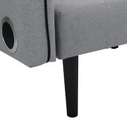 Gray 35 in. Linen Folding Ottoman 2-Seater Convertible Twin Sleeper Sofa Bed with Stereo by sumyeg 25 Gray 35 in. Linen Folding Ottoman 2-Seater Convertible Twin Sleeper Sofa Bed with Stereo by sumyeg -Cheap sumyeg Store gray sumyeg sofa beds sy w03032 1f 1000