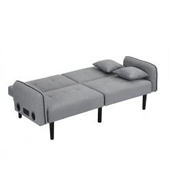 Gray 35 in. Linen Folding Ottoman 2-Seater Convertible Twin Sleeper Sofa Bed with Stereo by sumyeg 24 Gray 35 in. Linen Folding Ottoman 2-Seater Convertible Twin Sleeper Sofa Bed with Stereo by sumyeg -Cheap sumyeg Store gray sumyeg sofa beds sy w03032 4f 1000