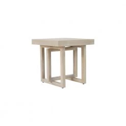 Barley 24 in. W x 24 in. D x 20 in. H Modern Style Wood End Table, Whitewash by Nyhus