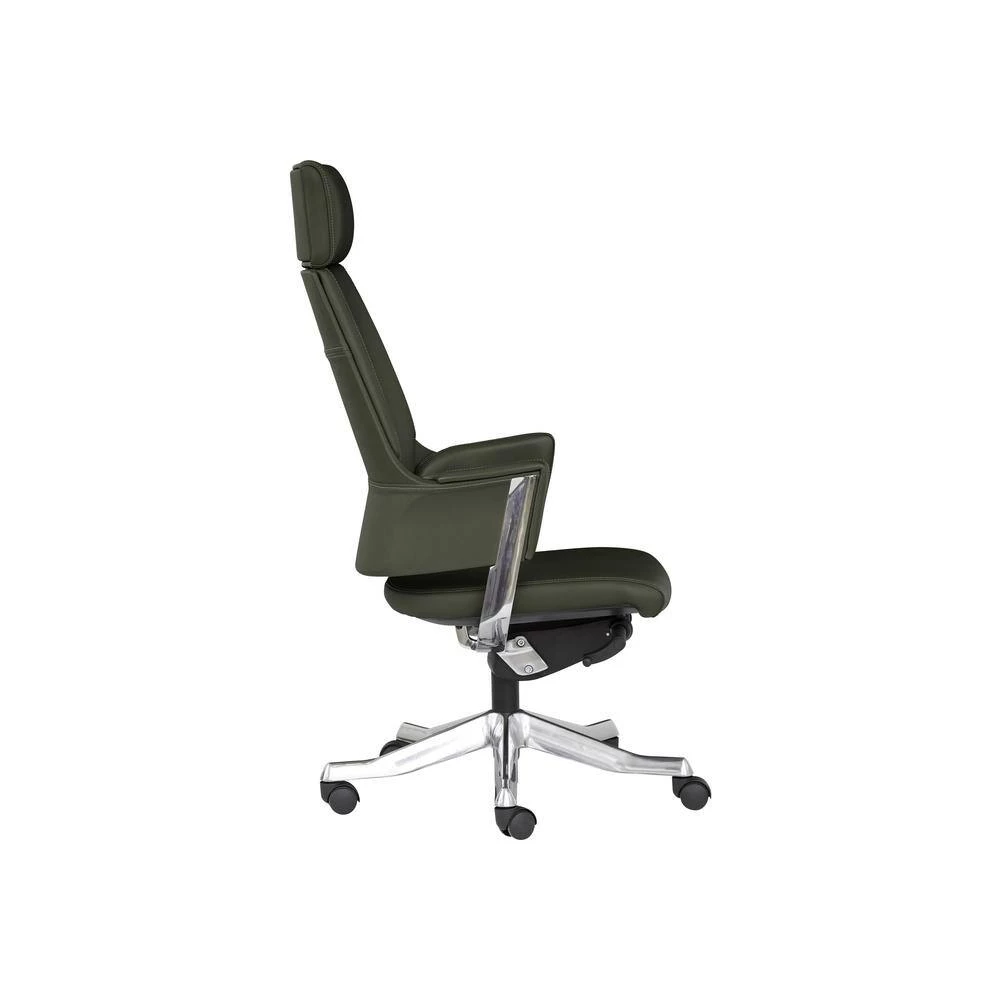 Eastside Adjustable Height High Back Office Chair, Grey Genuine Leather Chair by Nyhus 5 Eastside Adjustable Height High Back Office Chair, Grey Genuine Leather Chair by Nyhus - Image 3