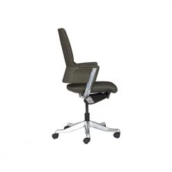 Eastside Genuine Leather Medium Back Office Chair, Grey Adjustable Height Chair by Nyhus -Cheap sumyeg Store grey nyhus ergonomic chairs hd 60005014 4f 1000