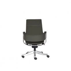 Eastside Genuine Leather Medium Back Office Chair, Grey Adjustable Height Chair by Nyhus -Cheap sumyeg Store grey nyhus ergonomic chairs hd 60005014 c3 1000