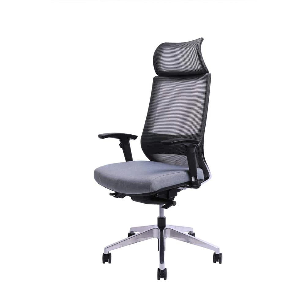 Home Office Mesh Medium Back Ergonomic Executive Chair with Adjustable Arms & Fixed Headrest, Grey by Nyhus 3 Home Office Mesh Medium Back Ergonomic Executive Chair with Adjustable Arms & Fixed Headrest, Grey by Nyhus