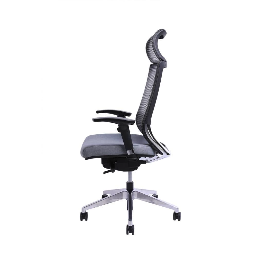 Home Office Mesh Medium Back Ergonomic Executive Chair with Adjustable Arms & Fixed Headrest, Grey by Nyhus 4 Home Office Mesh Medium Back Ergonomic Executive Chair with Adjustable Arms & Fixed Headrest, Grey by Nyhus - Image 2