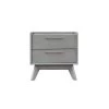 Elsa Mid-Century Modern Solid Wood Grey Nightstand with 2-Drawer Storage, (24 in W x 16 in. D x 24 in. H) by Nyhus