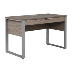 47 in. Grey Wood Home Office Computer Desk with Drawer Storage and Cord Management by Nyhus