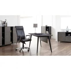 52 in. x 30 in. Grey Ash / Black Metal Legs Home Office Executive Desk with Power Grommets by Nyhus 11 52 in. x 30 in. Grey Ash / Black Metal Legs Home Office Executive Desk with Power Grommets by Nyhus -Cheap sumyeg Store grey nyhus writing desks hd 54540005230 40 1000