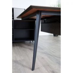 52 in. x 30 in. Grey Ash / Black Metal Legs Home Office Executive Desk with Power Grommets by Nyhus 12 52 in. x 30 in. Grey Ash / Black Metal Legs Home Office Executive Desk with Power Grommets by Nyhus -Cheap sumyeg Store grey nyhus writing desks hd 54540005230 77 1000