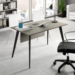 52 in. x 30 in. Grey Ash / Black Metal Legs Home Office Executive Desk with Power Grommets by Nyhus 13 52 in. x 30 in. Grey Ash / Black Metal Legs Home Office Executive Desk with Power Grommets by Nyhus -Cheap sumyeg Store grey nyhus writing desks hd 54540005230 c3 1000