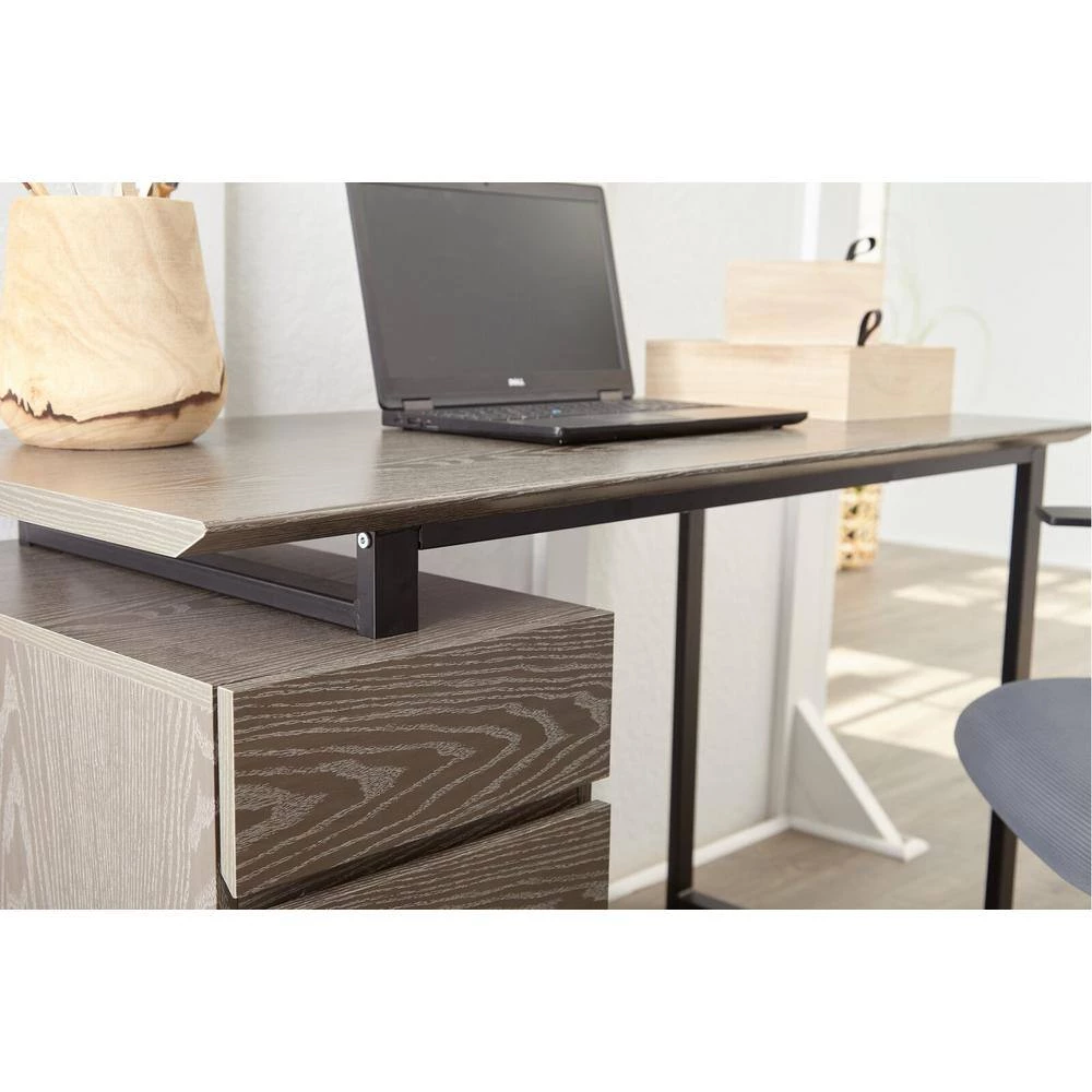 Albin 48 in. Grey Reversible Writing Desk with Drawer by Nyhus 6 Albin 48 in. Grey Reversible Writing Desk with Drawer by Nyhus - Image 4