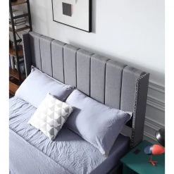 Modern Grey Wood Queen Platform Bed Frame Set Bed Base with Beds Headboard and Wings and Slats by sumyeg 12 Modern Grey Wood Queen Platform Bed Frame Set Bed Base with Beds Headboard and Wings and Slats by sumyeg -Cheap sumyeg Store grey sumyeg platform beds sy 22jtfw 4f 1000