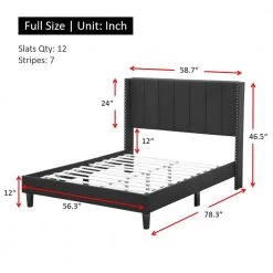 Standard Grey Full Size Metal and Wood Platform Bed Frame Set Bed Base with Upholstered Headboard by sumyeg 12 Standard Grey Full Size Metal and Wood Platform Bed Frame Set Bed Base with Upholstered Headboard by sumyeg -Cheap sumyeg Store grey sumyeg platform beds sy 24jtfw 1f 1000