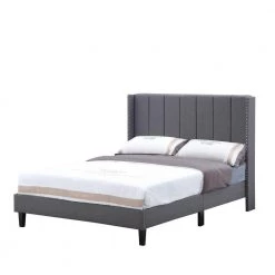 Standard Grey Full Size Metal and Wood Platform Bed Frame Set Bed Base with Upholstered Headboard by sumyeg 10 Standard Grey Full Size Metal and Wood Platform Bed Frame Set Bed Base with Upholstered Headboard by sumyeg -Cheap sumyeg Store grey sumyeg platform beds sy 24jtfw c3 1000