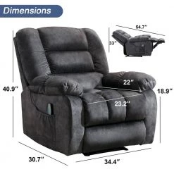 Classic Grey Microfiber Massage Recliner Chair Sofa Home Theater Seating with Heat and Vibration by sumyeg 14 Classic Grey Microfiber Massage Recliner Chair Sofa Home Theater Seating with Heat and Vibration by sumyeg -Cheap sumyeg Store grey sumyeg recliners sum zyrl038gy 1f 1000
