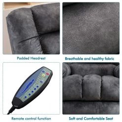Classic Grey Microfiber Massage Recliner Chair Sofa Home Theater Seating with Heat and Vibration by sumyeg 13 Classic Grey Microfiber Massage Recliner Chair Sofa Home Theater Seating with Heat and Vibration by sumyeg -Cheap sumyeg Store grey sumyeg recliners sum zyrl038gy 4f 1000