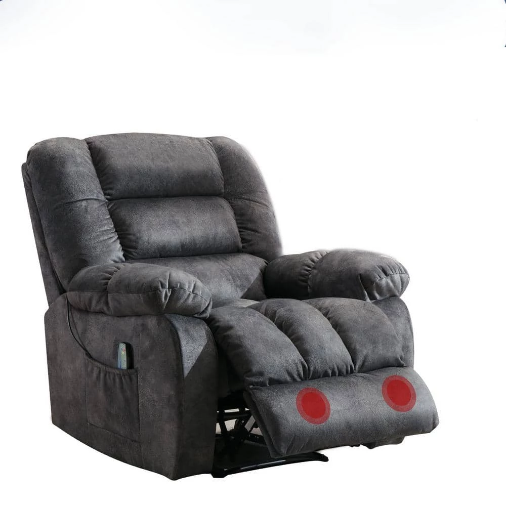 Classic Grey Microfiber Massage Recliner Chair Sofa Home Theater Seating with Heat and Vibration by sumyeg 3 Classic Grey Microfiber Massage Recliner Chair Sofa Home Theater Seating with Heat and Vibration by sumyeg