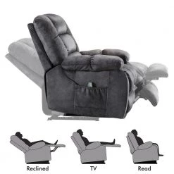 Classic Grey Microfiber Massage Recliner Chair Sofa Home Theater Seating with Heat and Vibration by sumyeg 12 Classic Grey Microfiber Massage Recliner Chair Sofa Home Theater Seating with Heat and Vibration by sumyeg -Cheap sumyeg Store grey sumyeg recliners sum zyrl038gy c3 1000