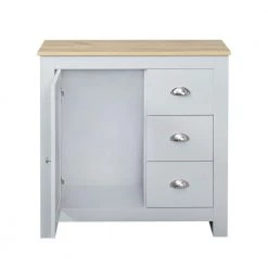 Grey Wooden Buffet Cabinet Sideboard Storage Console with 1-Door and 3-Drawers by sumyeg