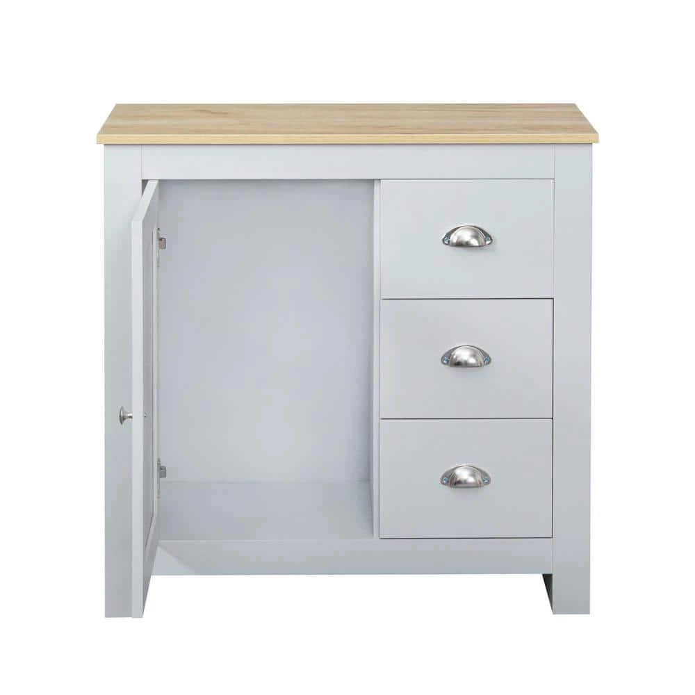 Grey Wooden Buffet Cabinet Sideboard Storage Console with 1-Door and 3-Drawers by sumyeg 3 Grey Wooden Buffet Cabinet Sideboard Storage Console with 1-Door and 3-Drawers by sumyeg