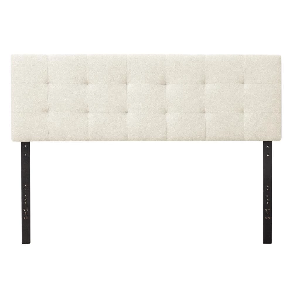Kaylee Adjustable Ivory Queen Upholstered Low Profile Headboard with Square Tufting by Brookside 5 Kaylee Adjustable Ivory Queen Upholstered Low Profile Headboard with Square Tufting by Brookside - Image 3