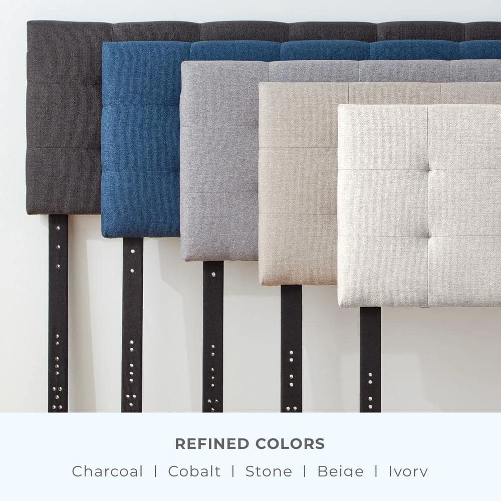 Kaylee Adjustable Ivory Queen Upholstered Low Profile Headboard with Square Tufting by Brookside 7 Kaylee Adjustable Ivory Queen Upholstered Low Profile Headboard with Square Tufting by Brookside - Image 5