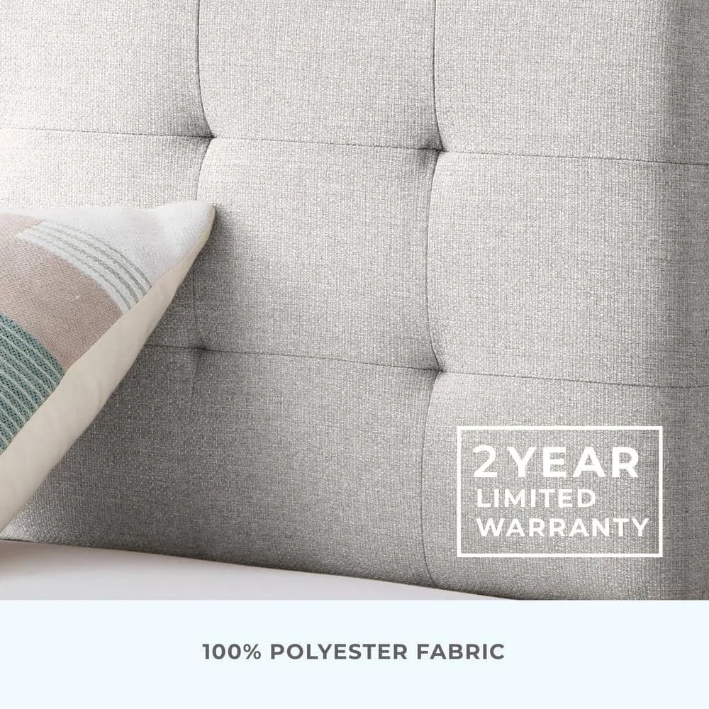 Kaylee Adjustable Ivory Queen Upholstered Low Profile Headboard with Square Tufting by Brookside 11 Kaylee Adjustable Ivory Queen Upholstered Low Profile Headboard with Square Tufting by Brookside - Image 9