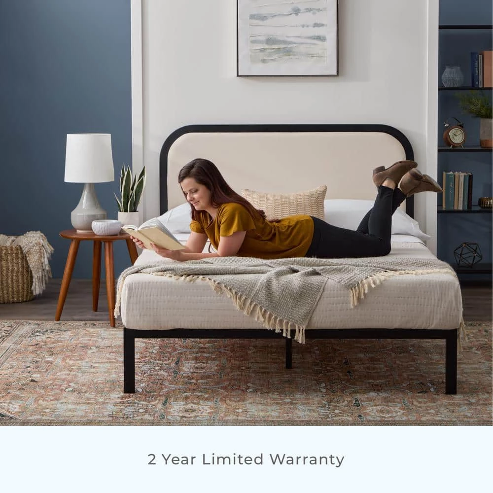 Molly 60 in. W Ivory Queen Metal Frame with Rounded Upholstered Platform Bed by Brookside 11 Molly 60 in. W Ivory Queen Metal Frame with Rounded Upholstered Platform Bed by Brookside - Image 9