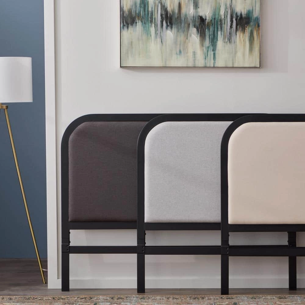 Molly 60 in. W Ivory Queen Metal Frame with Rounded Upholstered Platform Bed by Brookside 6 Molly 60 in. W Ivory Queen Metal Frame with Rounded Upholstered Platform Bed by Brookside - Image 4