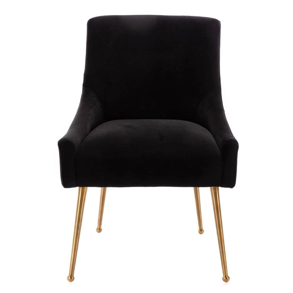 Light Blue Velvet Accent Arm Chair Side Chair Dining Chair with Gold Legs (Set of 2) by sumyeg 5 Light Blue Velvet Accent Arm Chair Side Chair Dining Chair with Gold Legs (Set of 2) by sumyeg - Image 3