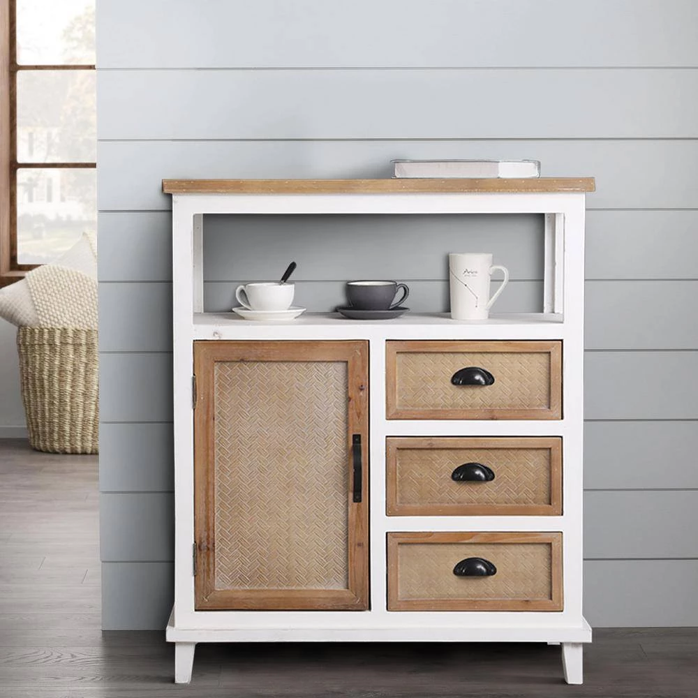 Light Brown and White Wood Accent Cabinet 3-Drawers Modern Design Storage by sumyeg 11 Light Brown and White Wood Accent Cabinet 3-Drawers Modern Design Storage by sumyeg - Image 9