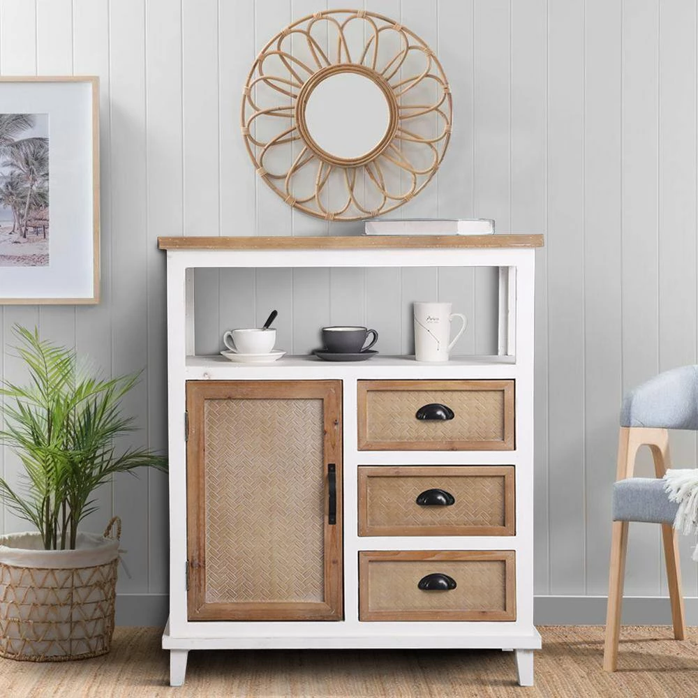 Light Brown and White Wood Accent Cabinet 3-Drawers Modern Design Storage by sumyeg 4 Light Brown and White Wood Accent Cabinet 3-Drawers Modern Design Storage by sumyeg - Image 2