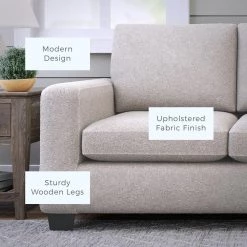 Shay 83 in. Light Brown Polyester Upholstered 3-Seater Track Arm Sofa with Square Arms by Brookside 25 Shay 83 in. Light Brown Polyester Upholstered 3-Seater Track Arm Sofa with Square Arms by Brookside -Cheap sumyeg Store light brown sofa brookside loveseats bs0001sof00lb 4f 1000