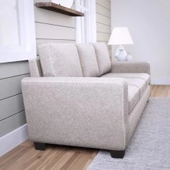 Shay 83 in. Light Brown Polyester Upholstered 3-Seater Track Arm Sofa with Square Arms by Brookside 24 Shay 83 in. Light Brown Polyester Upholstered 3-Seater Track Arm Sofa with Square Arms by Brookside -Cheap sumyeg Store light brown sofa brookside loveseats bs0001sof00lb c3 1000