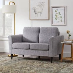 Clara 52 in. Light Gray Polyester Upholstered 2-Seater Curved Arm Loveseat by Brookside 21 Clara 52 in. Light Gray Polyester Upholstered 2-Seater Curved Arm Loveseat by Brookside -Cheap sumyeg Store light gray brookside loveseats bs0009lvs00gr 31 1000