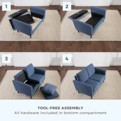 Clara 52 in. Light Gray Polyester Upholstered 2-Seater Curved Arm Loveseat by Brookside 18 Clara 52 in. Light Gray Polyester Upholstered 2-Seater Curved Arm Loveseat by Brookside -Cheap sumyeg Store light gray brookside loveseats bs0009lvs00gr 44 1000