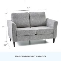 Clara 52 in. Light Gray Polyester Upholstered 2-Seater Curved Arm Loveseat by Brookside 16 Clara 52 in. Light Gray Polyester Upholstered 2-Seater Curved Arm Loveseat by Brookside -Cheap sumyeg Store light gray brookside loveseats bs0009lvs00gr 4f 1000
