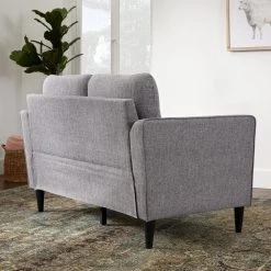 Clara 52 in. Light Gray Polyester Upholstered 2-Seater Curved Arm Loveseat by Brookside 15 Clara 52 in. Light Gray Polyester Upholstered 2-Seater Curved Arm Loveseat by Brookside -Cheap sumyeg Store light gray brookside loveseats bs0009lvs00gr c3 1000