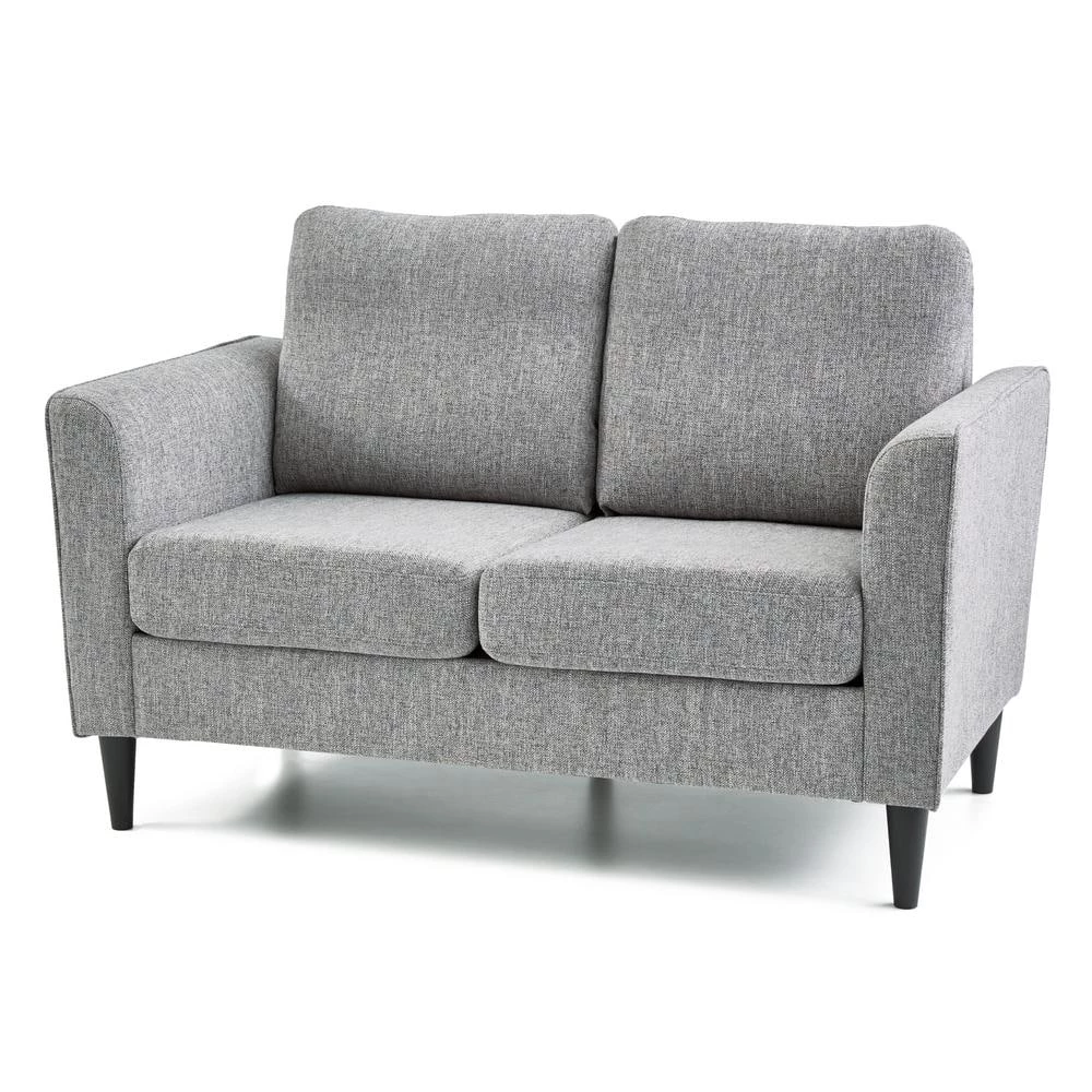 Clara 52 in. Light Gray Polyester Upholstered 2-Seater Curved Arm Loveseat by Brookside 4 Clara 52 in. Light Gray Polyester Upholstered 2-Seater Curved Arm Loveseat by Brookside - Image 2
