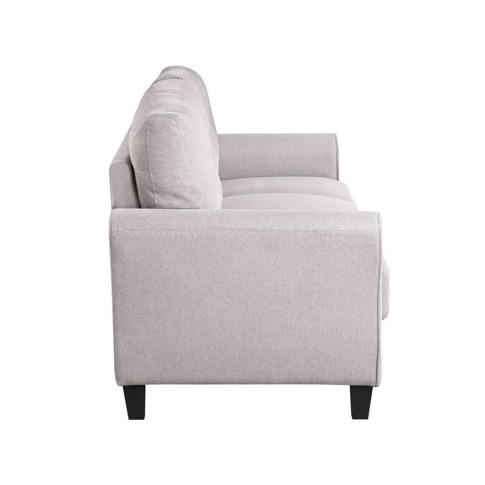 79.90 in. W Square Arm Linen Upholstered 3-Seat Straight Sofa in Light Gray by Polibi 9 79.90 in. W Square Arm Linen Upholstered 3-Seat Straight Sofa in Light Gray by Polibi - Image 7