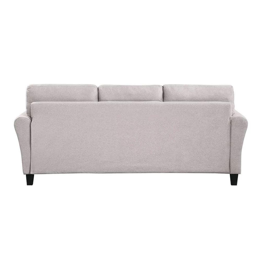79.90 in. W Square Arm Linen Upholstered 3-Seat Straight Sofa in Light Gray by Polibi 7 79.90 in. W Square Arm Linen Upholstered 3-Seat Straight Sofa in Light Gray by Polibi - Image 5