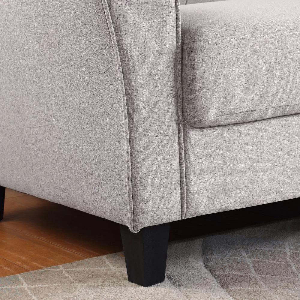 79.90 in. W Square Arm Linen Upholstered 3-Seat Straight Sofa in Light Gray by Polibi 12 79.90 in. W Square Arm Linen Upholstered 3-Seat Straight Sofa in Light Gray by Polibi - Image 10