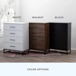 Eleanor 4-Drawer Medium Walnut Contemporary Dresser 42 in. H x 32 in. W x 16 in. L by Brookside 18 Eleanor 4-Drawer Medium Walnut Contemporary Dresser 42 in. H x 32 in. W x 16 in. L by Brookside -Cheap sumyeg Store medium walnut brookside dressers bs0004dr400mw 44 1000