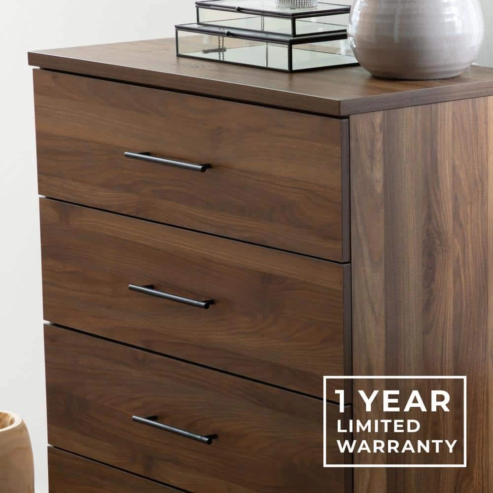 Eleanor 4-Drawer Medium Walnut Contemporary Dresser 42 in. H x 32 in. W x 16 in. L by Brookside 11 Eleanor 4-Drawer Medium Walnut Contemporary Dresser 42 in. H x 32 in. W x 16 in. L by Brookside - Image 9