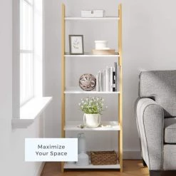 Annabelle 67 in. Natural and White Wood 5-Shelf Tier Ladder Bookcase by Brookside 21 Annabelle 67 in. Natural and White Wood 5-Shelf Tier Ladder Bookcase by Brookside -Cheap sumyeg Store natural white brookside bookcases bookshelves bs0001bks67nw 44 1000