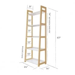 Annabelle 67 in. Natural and White Wood 5-Shelf Tier Ladder Bookcase by Brookside 19 Annabelle 67 in. Natural and White Wood 5-Shelf Tier Ladder Bookcase by Brookside -Cheap sumyeg Store natural white brookside bookcases bookshelves bs0001bks67nw 4f 1000