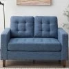 Brynn 60 in. Navy Polyester Upholstered 2 Seat Square Arm Loveseats with Buttonless Tufting by Brookside 2 Brynn 60 in. Navy Polyester Upholstered 2 Seat Square Arm Loveseats with Buttonless Tufting by Brookside -Cheap sumyeg Store navy brookside loveseats bs0005lvs00nv 64 1000