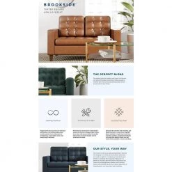 Brynn 60 in. Navy Polyester Upholstered 2 Seat Square Arm Loveseats with Buttonless Tufting by Brookside 19 Brynn 60 in. Navy Polyester Upholstered 2 Seat Square Arm Loveseats with Buttonless Tufting by Brookside -Cheap sumyeg Store navy brookside loveseats bs0005lvs00nv 66 1000