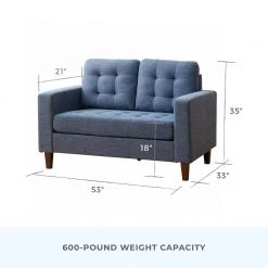 Brynn 60 in. Navy Polyester Upholstered 2 Seat Square Arm Loveseats with Buttonless Tufting by Brookside 17 Brynn 60 in. Navy Polyester Upholstered 2 Seat Square Arm Loveseats with Buttonless Tufting by Brookside -Cheap sumyeg Store navy brookside loveseats bs0005lvs00nv a0 1000