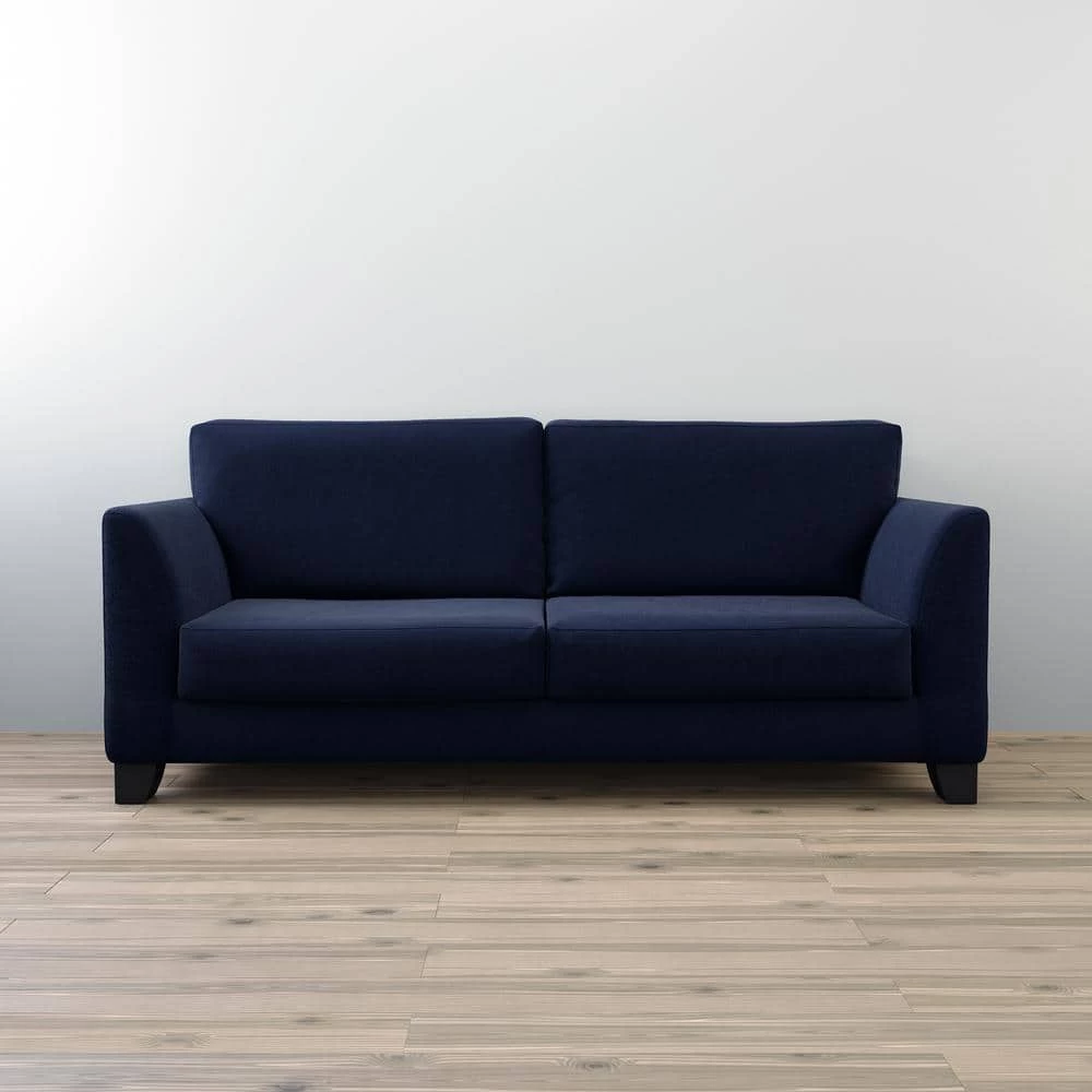 Holly 85 in. Navy Polyester Upholstered 3-Seater Flared Arm Sofa by Brookside 7 Holly 85 in. Navy Polyester Upholstered 3-Seater Flared Arm Sofa by Brookside - Image 5